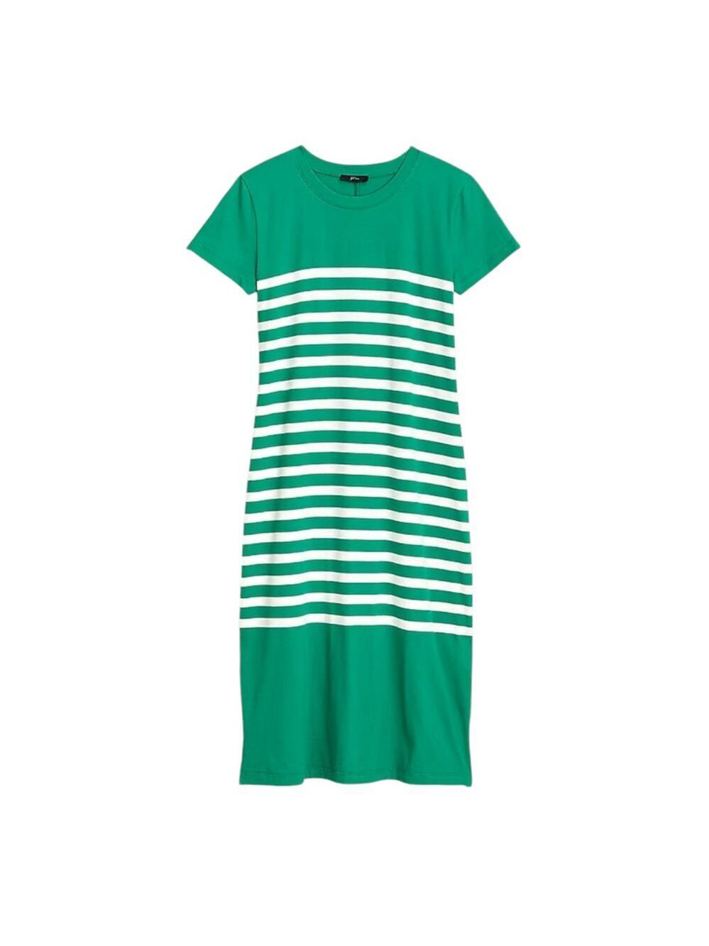 J.Crew Green & White Striped Tshirt Dress Size L